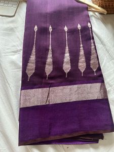 Raw mango Elegant Purple Chander Silk Cotto. Saree