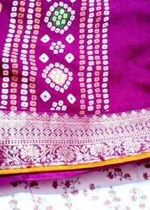 Elegant Purple Bandhani Saree