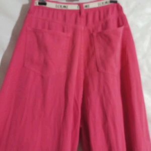Hot Pink Wide-Leg Pants