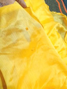 Yellow Plain Saree