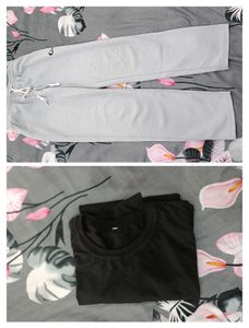 Champion Grey Sweatpants With Black Tshirt