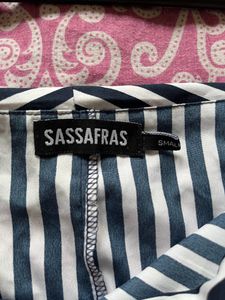 Sassafras Navy Blue Striped Women’s Top