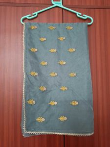 Grey Yellow Organza Saree