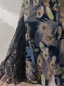 Feather Print Palazzo Pants