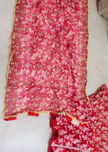 Red Floral Lehenga with dupatta