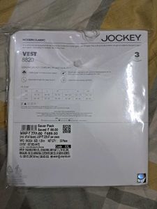 Jockey Men&#39;s Vest - New Unused (Pack Of 3)