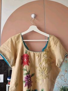 Embroidery Beautiful Cotton Straight Kurti 😍
