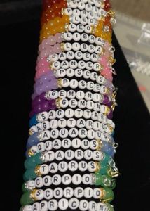 zodiac sign glass bead bracelets
