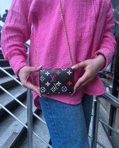 LV WALLET MULTI COLOUR CHAIN SLING WD BOX