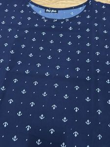Women Top - Navy Blue Anchor Print