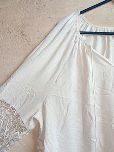 Oversized Summer Fashion Top Netted White