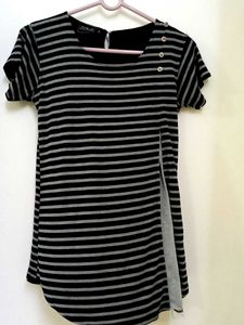 Striped Top with Button Detail