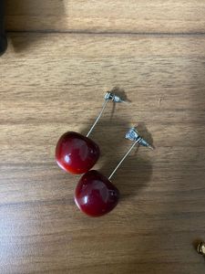 Cherry, Moon &amp; star earrings &amp; butterfly bracelet