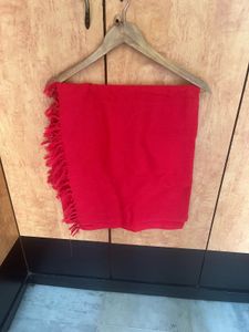 Red Shawl with Fringes