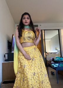 Yellow Lehenga Choli With Shrug