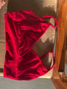 Red Velvet Bralette Top