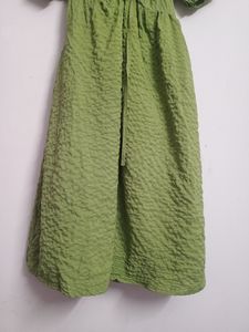 Embossed Soft Olive coloured Dress