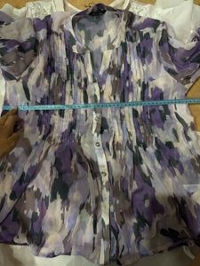 Elegant Purple Print Blouse