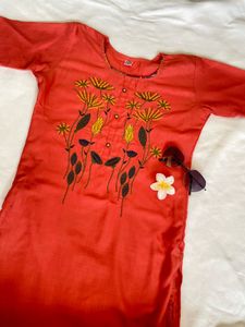 Floral Embroidered Kurta