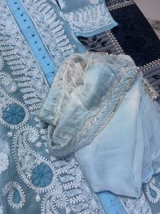 Blue Chickerkari Kurti