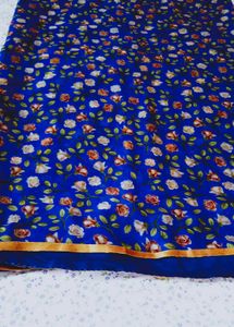 Blue Floral Printed Saree 2