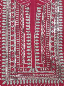 Magenta Pink Colour Bandhani Kurta, Size: 44inc