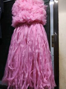 Pink Tulle Party Dress Ruffle gown