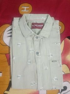 Red Marbal Casual Shirt - Geometric Print