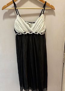 Elegant Black & White Slip Dress