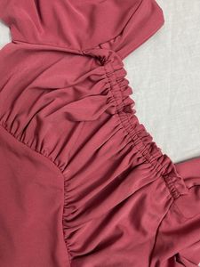 Rose Ruched Long Sleeve Crop Top