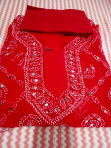 Chikankari Mirror Work Kurti