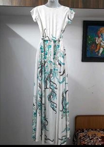 White &amp; Blue Maxi Dress
