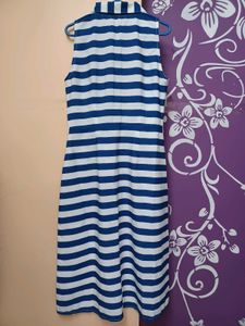 Striped Sleeveless Shirt Dress