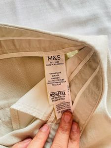 Beige Wide Leg Pants