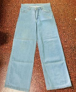 Blue wide leg jeans