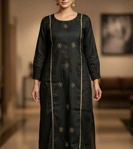 Elegant Black Kurta with handwork