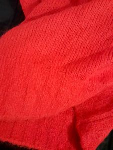 Red Puff Sleeve Sweater