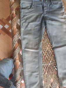 Gray Wash Denim Jeans
