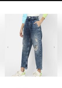 ONLYAcid-Wash Distressed Loose-FitJeans