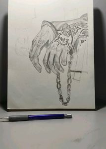 Pencil Art - Tattooed Hands