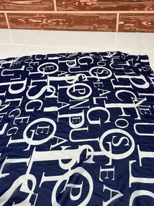 Blue Printed Chiffon Square Scarf