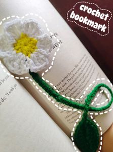 Crochet White Daisy Bookmark✨️🤍🕊