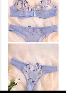 Floral Lace Embroidery Lingerie Set