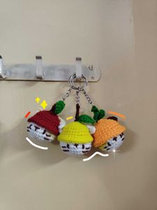 Crochet Fruity Kitten Keychain