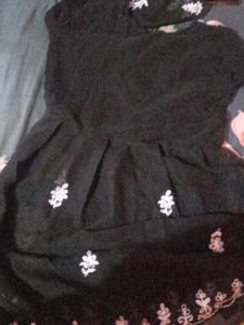 Embroidered Black Kurta Set