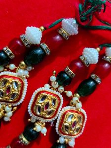 Handmade Beaded Rakhi Set