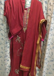 Embroidered Maroon Salwar Kameez