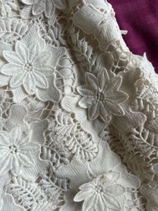 White Cutout Embroidered Skirt