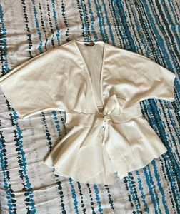 Cute White Wrap Top