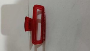 Red Plastic Hair Claw Clip